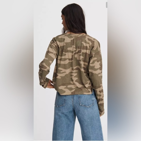 Rag & Bone Camo Cropped Long Sleeve Size M - Picture 2 of 8